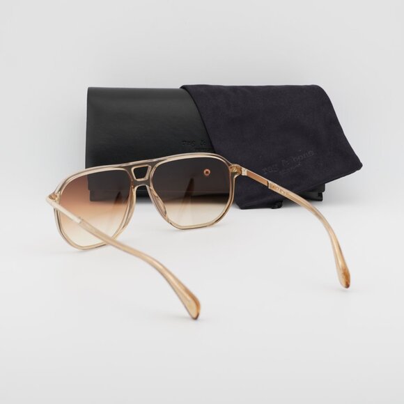 Rag & Bone RNB1074/S 010A N4 Sunglasses Beige Aviator Frame, Brown Lenses - Picture 11 of 11
